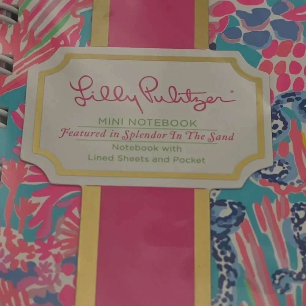 Lilly Pulitzer Splendor in the Sand Mini Notebook Lined Pages Pocket 8” x 6”